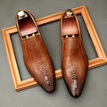 Men's Handmade Crocodile Pattern Oxford Shoes – Black & Blue Formal Loafers