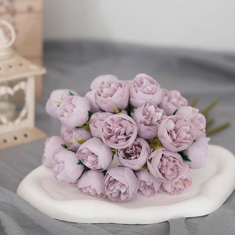 27heads Pink Roses Peony Artificial Flowers Silk Bouquet for Table Vase Arrange Home Wedding Decoration Roses Fake Flowers