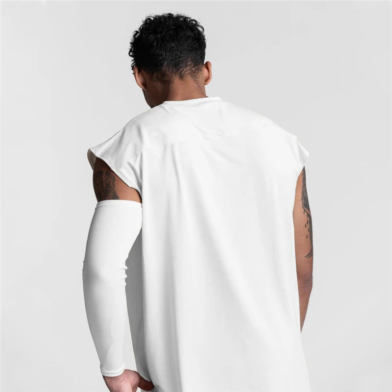 Summer Fashion Fitness Tank Top Men Sports Vest Gym Clothing Bodybuilding Muscle Exercise Running Quick Dry Sleeveless T-Shirt