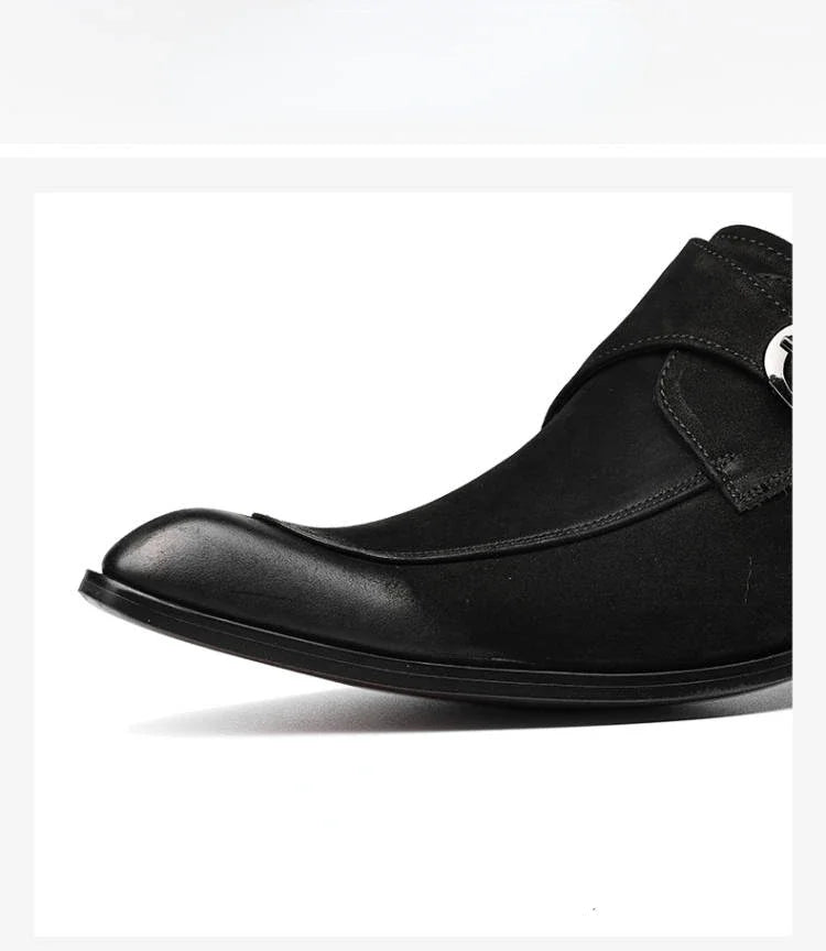 Men's Luxury Suede Cowhide Loafers – British Trend Handmade Business Shoes