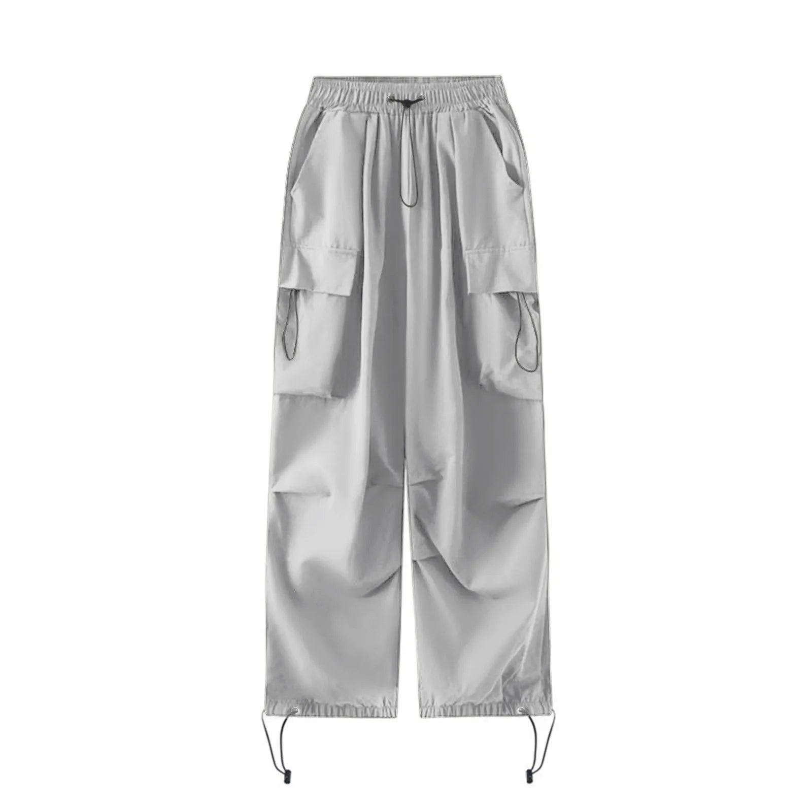 Womens Baggy Cargo Pants Streetwear Hip Hop Joggers Sweatpants Drawstring Casual Loose Dress Pants for Women Business Casual
