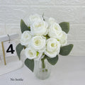 Wedding Bride Pink Roses Bouquet Artificial Flowers Auditorium Decoration Simulation Rose White Fake Flower Cafe Decortive