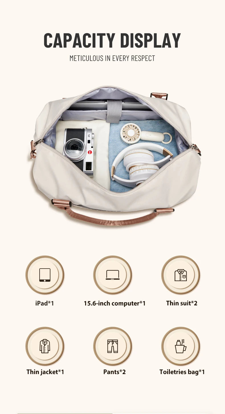 Weekender Bags for Women,Personal Item Travel Bag with Shoes Compartment,Overnight Travel Duffel Bag with Toiletry Bag