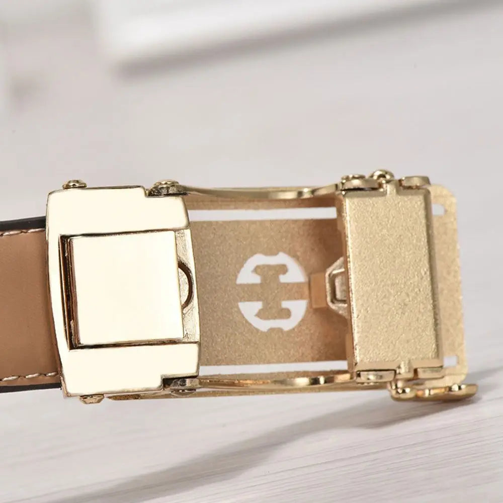 Casual Elegant Luxury Famous Designer Genuine Leather Belt Ladies Dress Belts Pants Bands Automatic Buckle Waistband