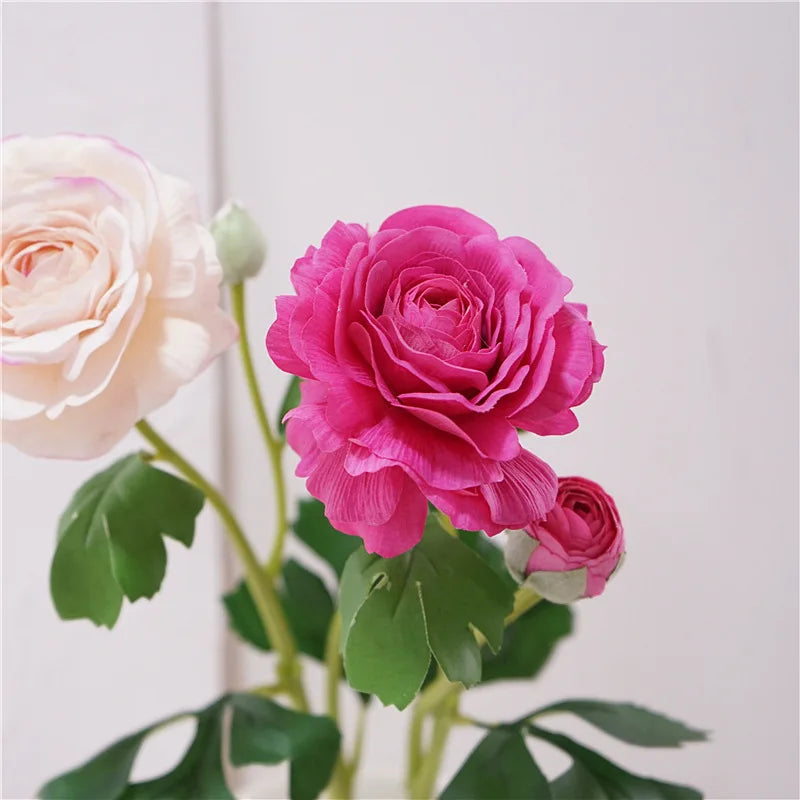 4Pc Hand Feel Moisturizing 3Heads Dew Lotus Artificial Real Touch Flowers Wedding Decor Bridal Bouquet Home Decoration Ornaments