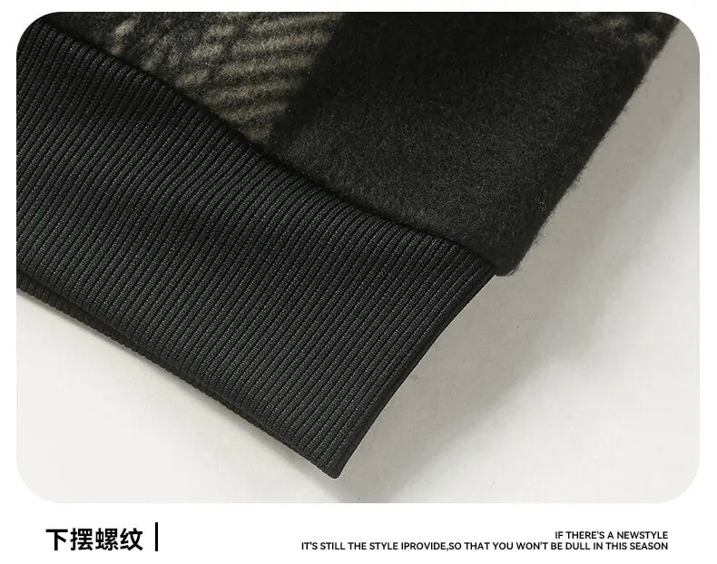 Winter Fashionable Trendy Grid Thickened Warm Lamb Fleece Jacket for Men's Casual Loose Sports Large Size High Quality Jacket
