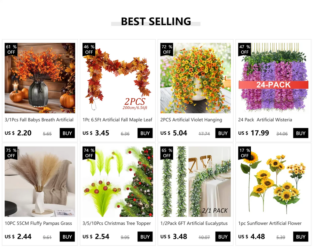 1Pc 6.5Ft Artificial Fall Maple Leaf  Foliage Fake Plant Garland for Home Halloween Thanksgiving Party Wall Table Autumn Decor