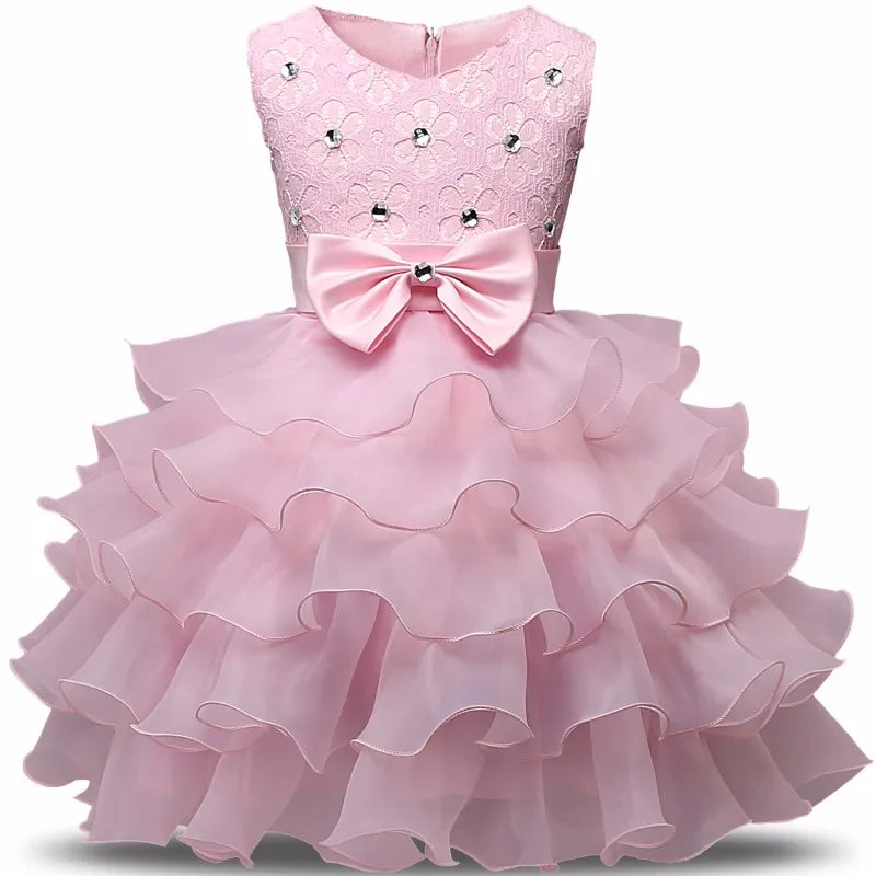 Flower Girl Dress For Wedding Baby Girl 2-8 Years Birthday Outfits Children's Girls First Communion Dresses Girl Kids Party Wear