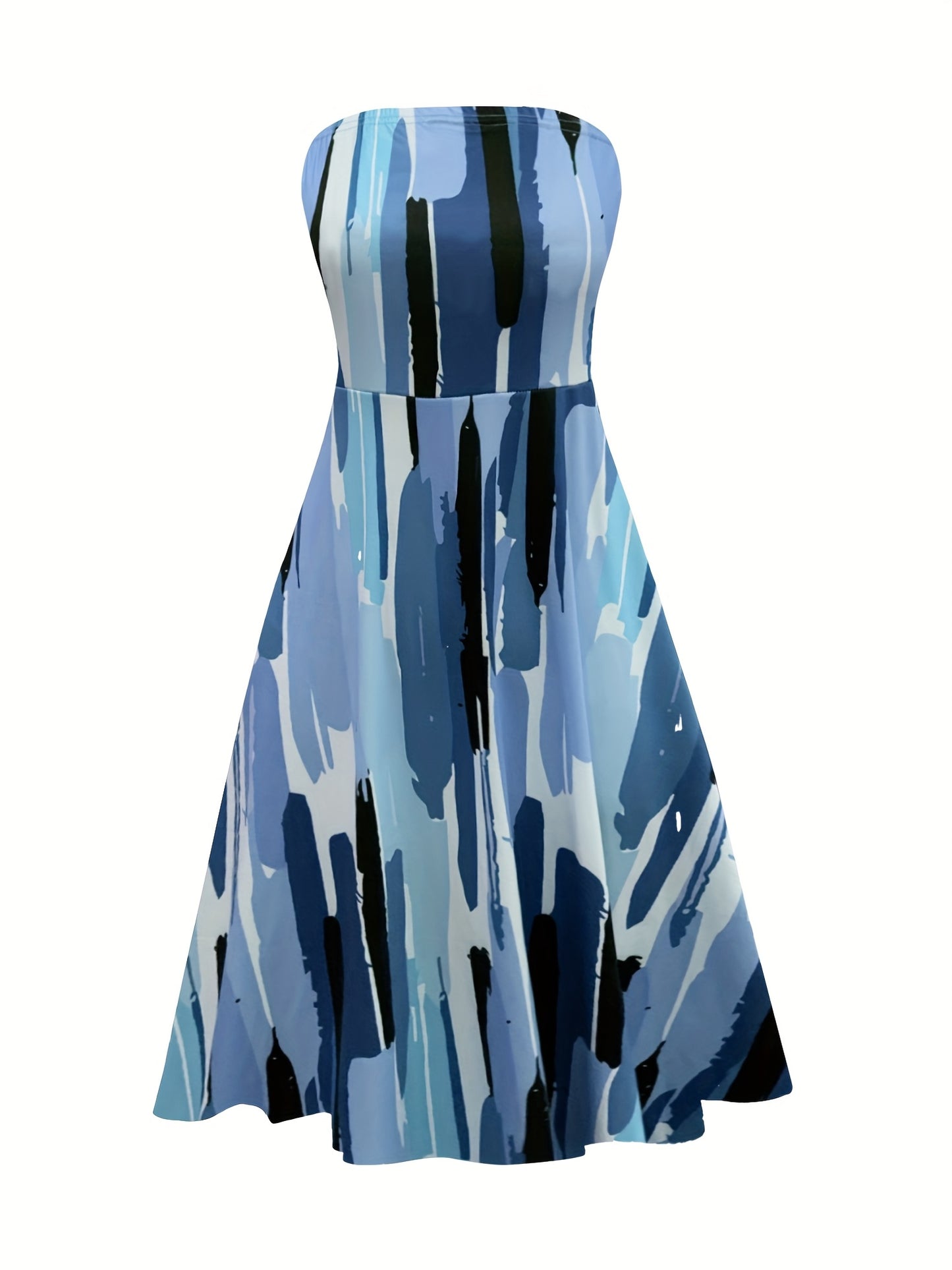 [2pcs Set: Crop Jacket & Dress] Elegant Women's 2pcs Set: Solid Color Crop Jacket & Geometric Print Dress - Stretchy, Machine Washable, Round Neck - Perfect for All Seasons
