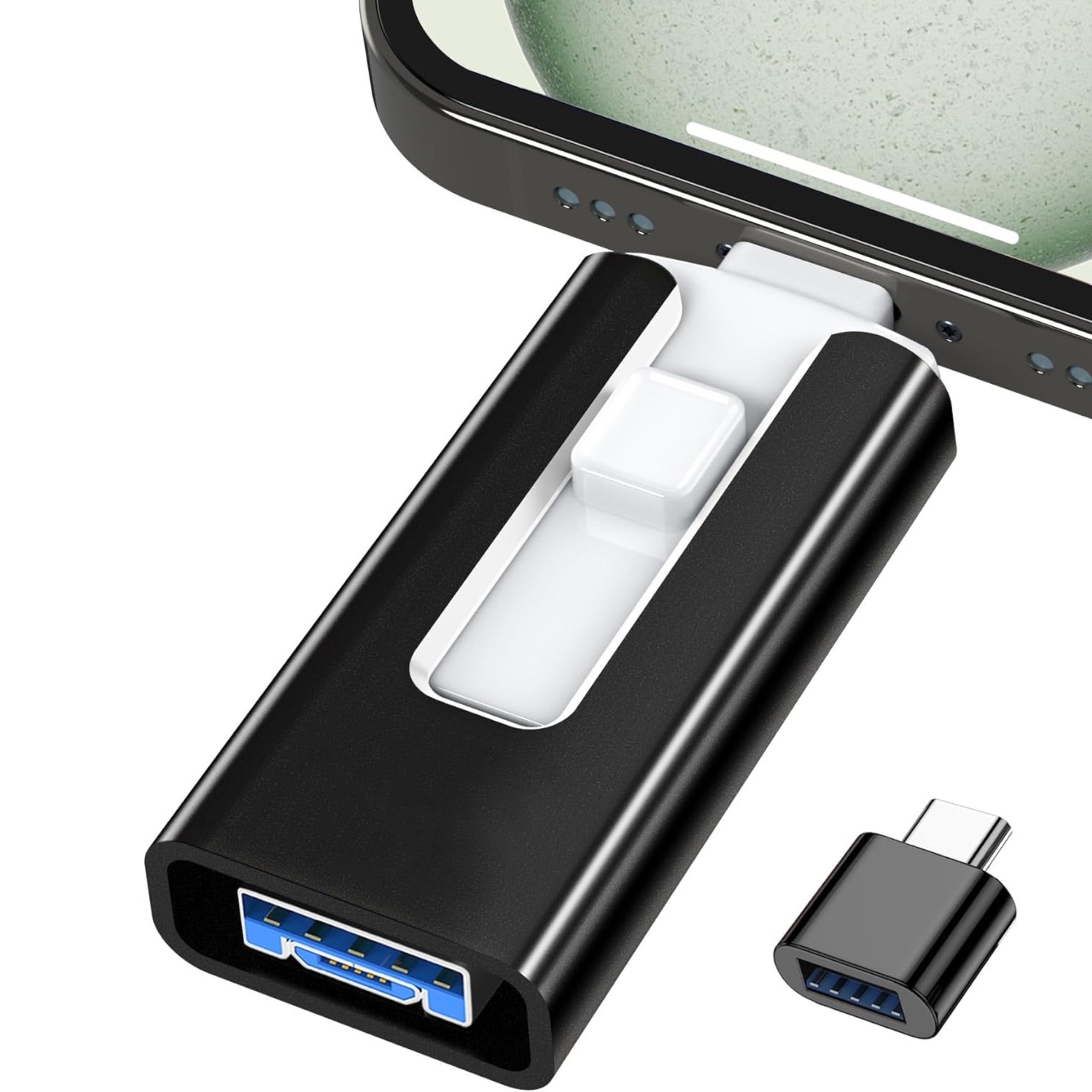 MFi Certified iPhone Photo Stick - 64GB 128GB 256GB External Storage & Photo Backup for iPhone, iPad, USB Flash Drive for Photos, Videos, Contacts