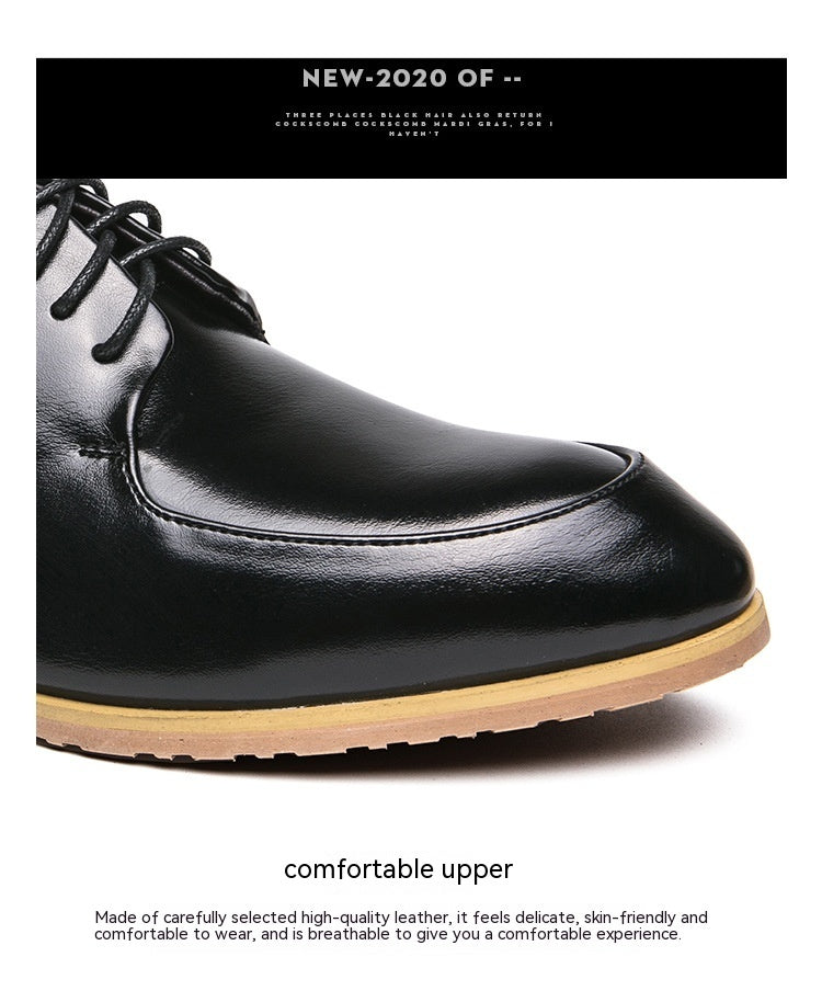 Men's Breathable Leather Shoes Black Soft Leather Soft Bottom Spring And Autumn Best Man Men's Business Formal Wear Casual Shoe