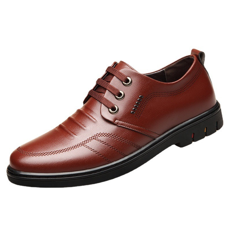 Men's Breathable Leather Shoes Black Soft Leather Soft Bottom Spring And Autumn Best Man Men's Business Formal Wear Casual Shoe