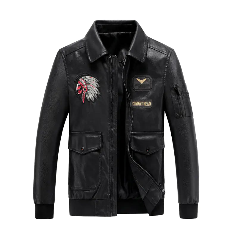 Plus Size Winter Leather Jacket for Men, Slim Fit
