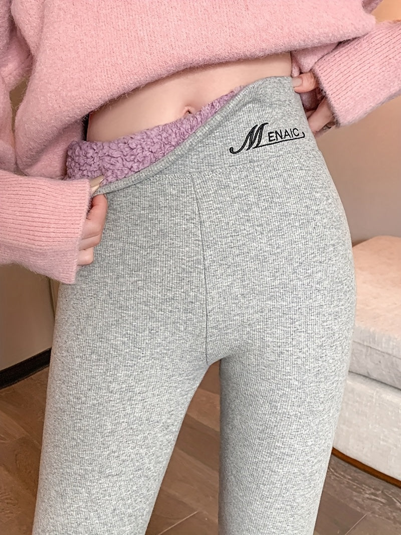 Women'S Thermal Leggings - High-Waisted Winter Pants with Non-Slip Grip, Stretchy Elastic Waistband - Thick Warm Tights for Cold Weather, Machine Washable - Ideal for Everyday & Formal Outfits, Slipresistant Bottoms, Stylish