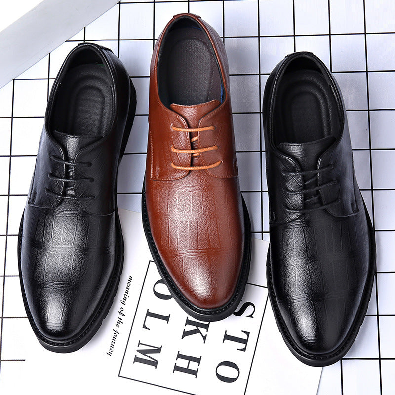 Men's Breathable Leather Shoes Black Soft Leather Soft Bottom Spring And Autumn Best Man Men's Business Formal Wear Casual Shoe