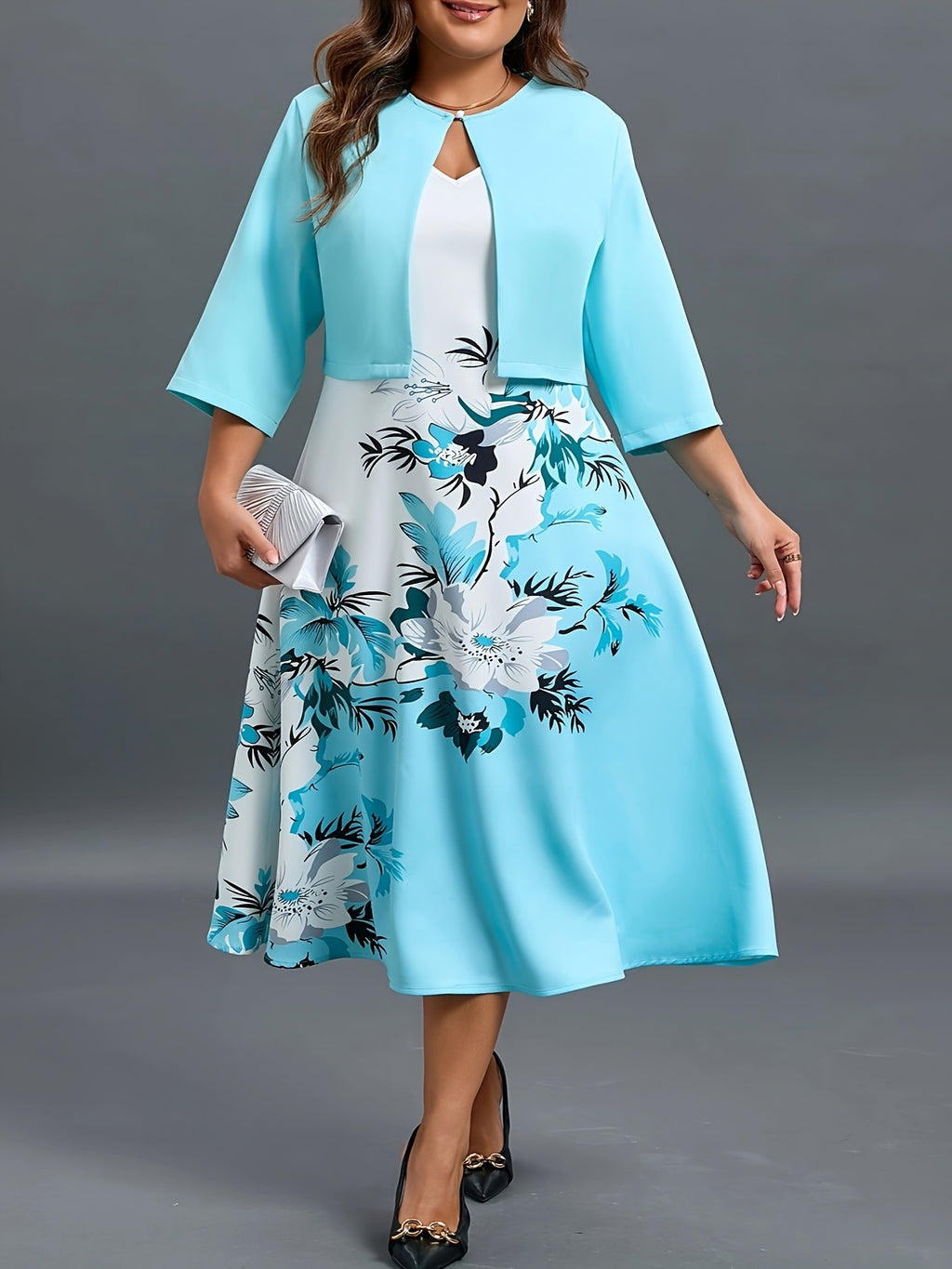 Elegant Floral Two-Piece Set for Women