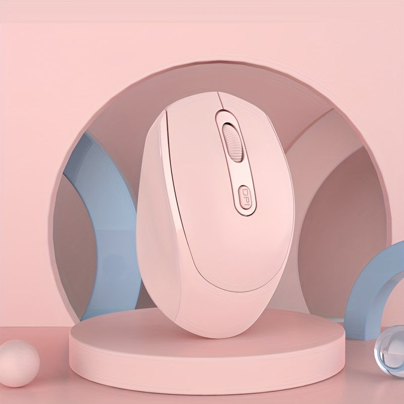 BalanceFit Wireless Mouse, Dual-Mode 2.4G & Wireless, Ergonomic Design with Comfortable Grip, Compact Size for Office & Gaming, Compatible with Laptops, Desktops, Tablets, Multiple Colors (Black/White/Pink/Green), BalanceFit