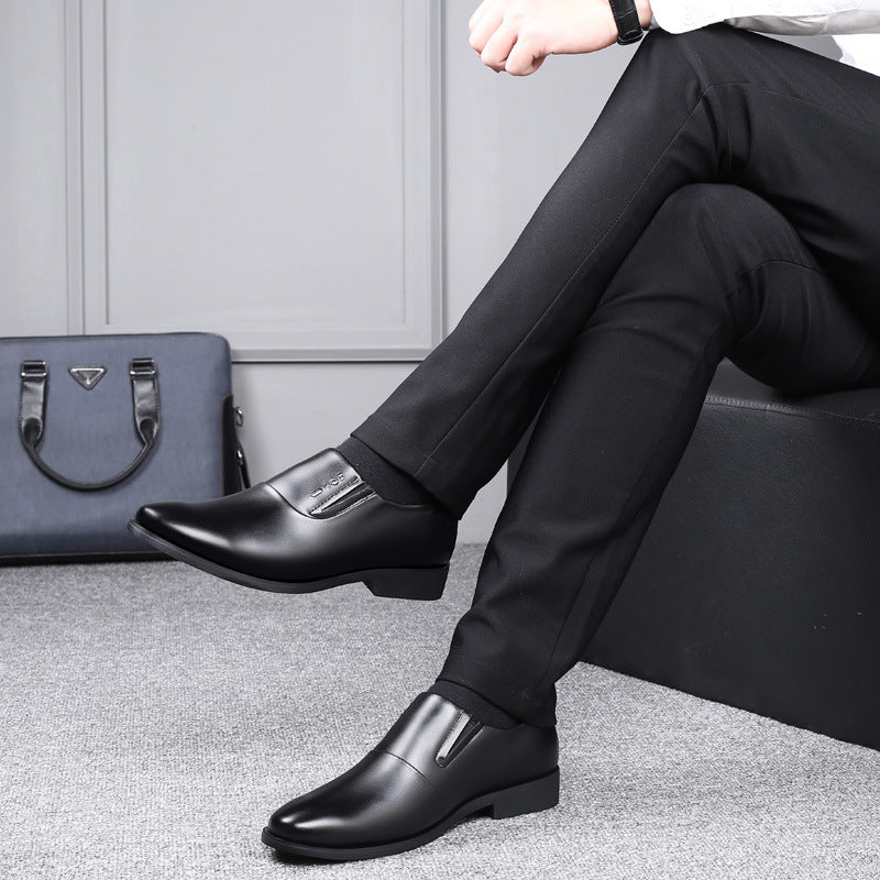 Men's Breathable Leather Shoes Black Soft Leather Soft Bottom Spring And Autumn Best Man Men's Business Formal Wear Casual Shoe