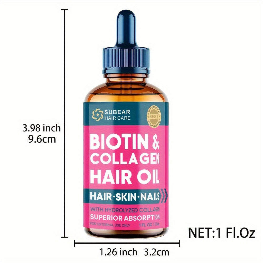 1/3pcs Biotin Hair Care Essence Oil - Hair Care Essence Oil Contain Biotin & Collagen, for Frizzy & Damaged Hair, Make Thin Hair Look Thicker, Ideal Gift for Men & Women