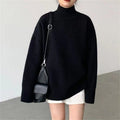 Women's Cashmere Blend Mid-Length Sweater – Cozy Round Neck Pullover