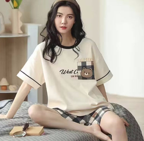 Loose Summer Girl Strawberry Homewear Suit