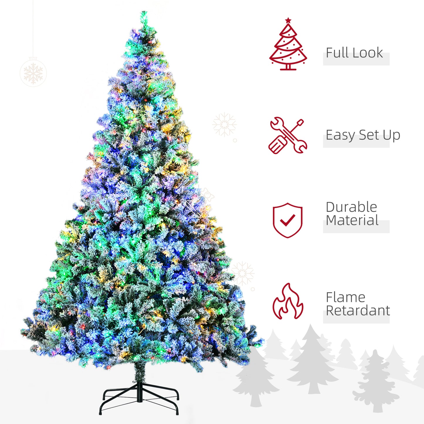 9' Artificial Snow Christmas Trees with Frosted Branches