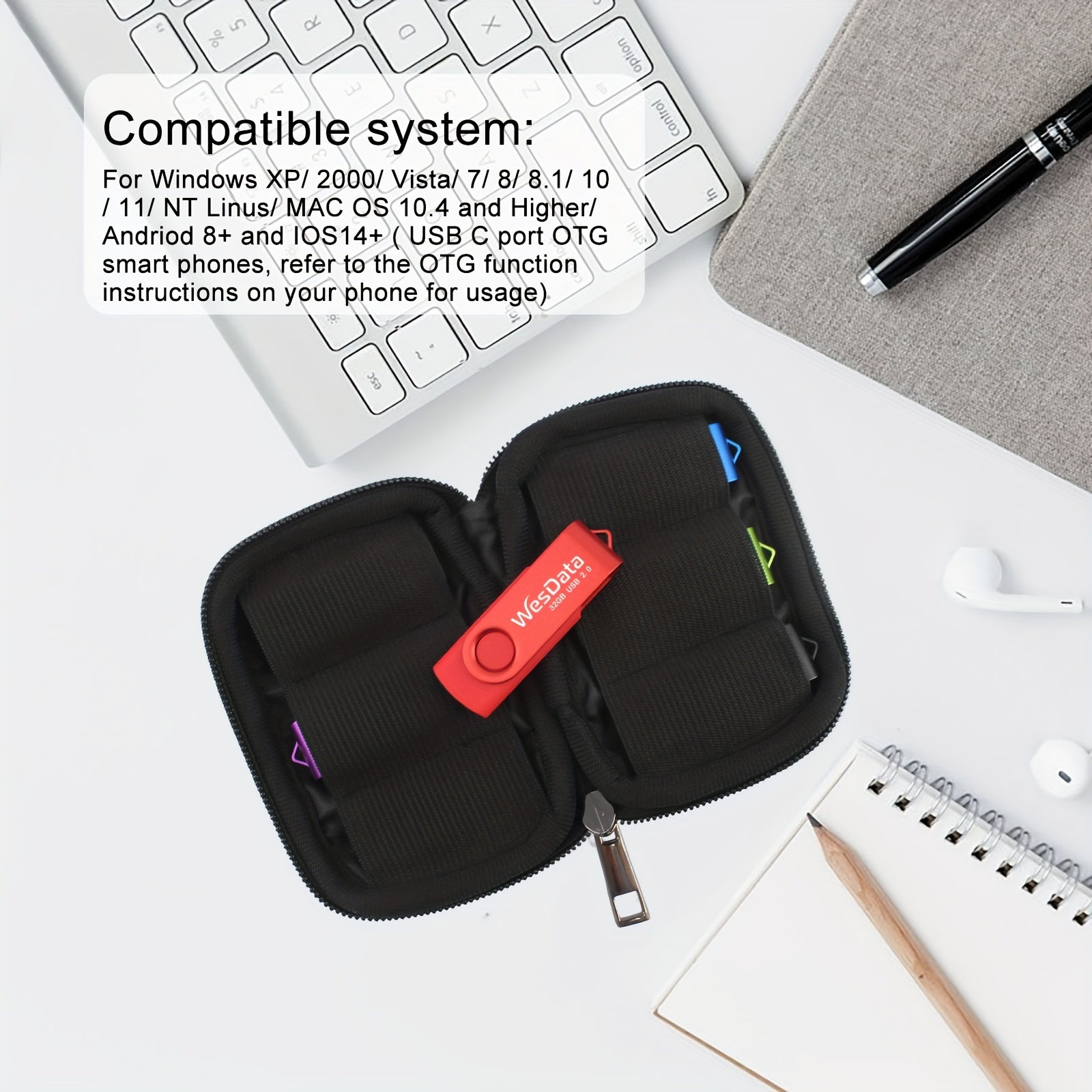 [5 Packs USB Flash Drive Storage] 5 Packs 32GB 64GB USB Flash Drive With 2 Packs USB C Adapter In A Case Thumb Drives USB Memory Stick For OTG Android Phones, Laptops, MacBook, Tablets, PC Storage And Backup (5 Colors)