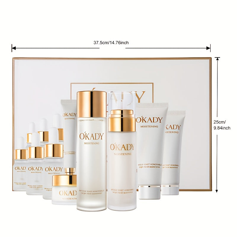 12pcs OKDAY Bifida Yeast Clear Skin Set - Moisturizing & Facial Care, Hypoallergenic, Suitable for All Skin Types, Gift Box with Glycerin - The Perfect Gift for Radiant Skin,Valentine's Day Gift