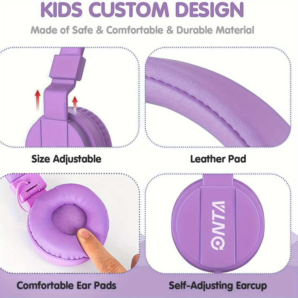 ONTA Kids Headphones For Boys Girls - Child Student Headset Wired Plug Earphones School Teen On Ear For Ipad | Computer | Smart Phone | Amazon Fire Tablet | Laptop | Plane Travel