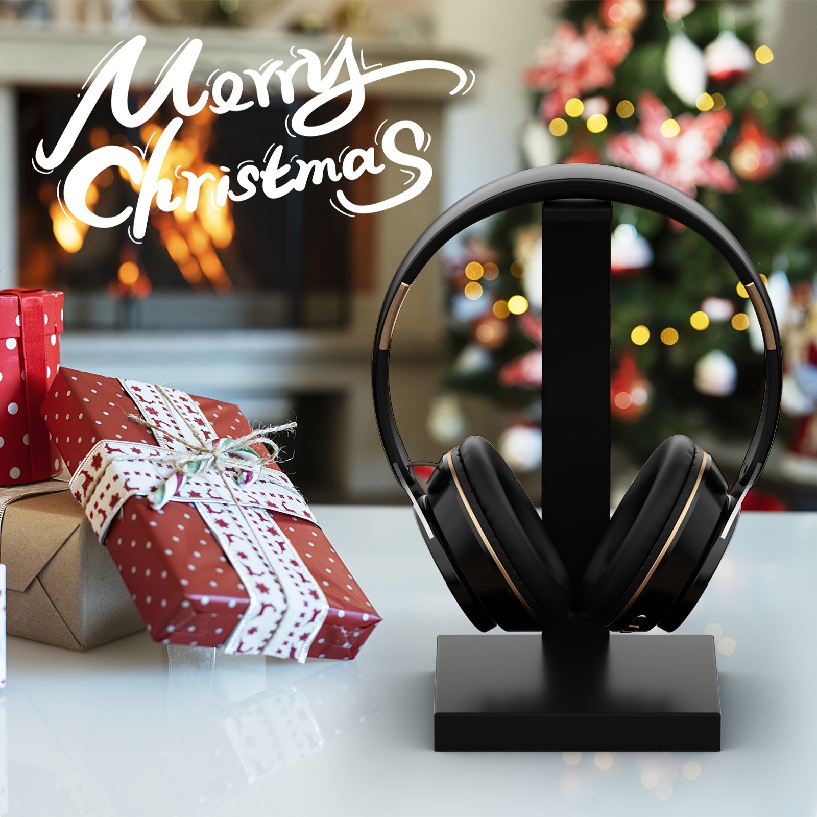 [Wireless | Heavy Bass] Wireless 5.3 Heavy Bass Stereo Foldable Headphones | Mic, FM Radio, 3.5mm AUX Cable, Soft Ear Pads, Portable Design for Travel, Home, Office, and Calls | Elegant Sound Engineering, Metallic Accents