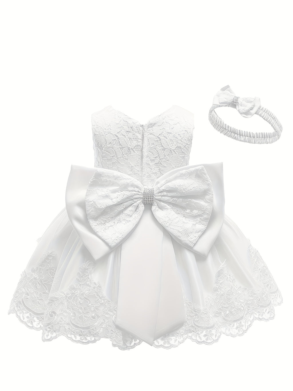 Baby One Year Old Children's Dress Full Moon Baptism Dress Lace Girl's Puffy Princess Dress