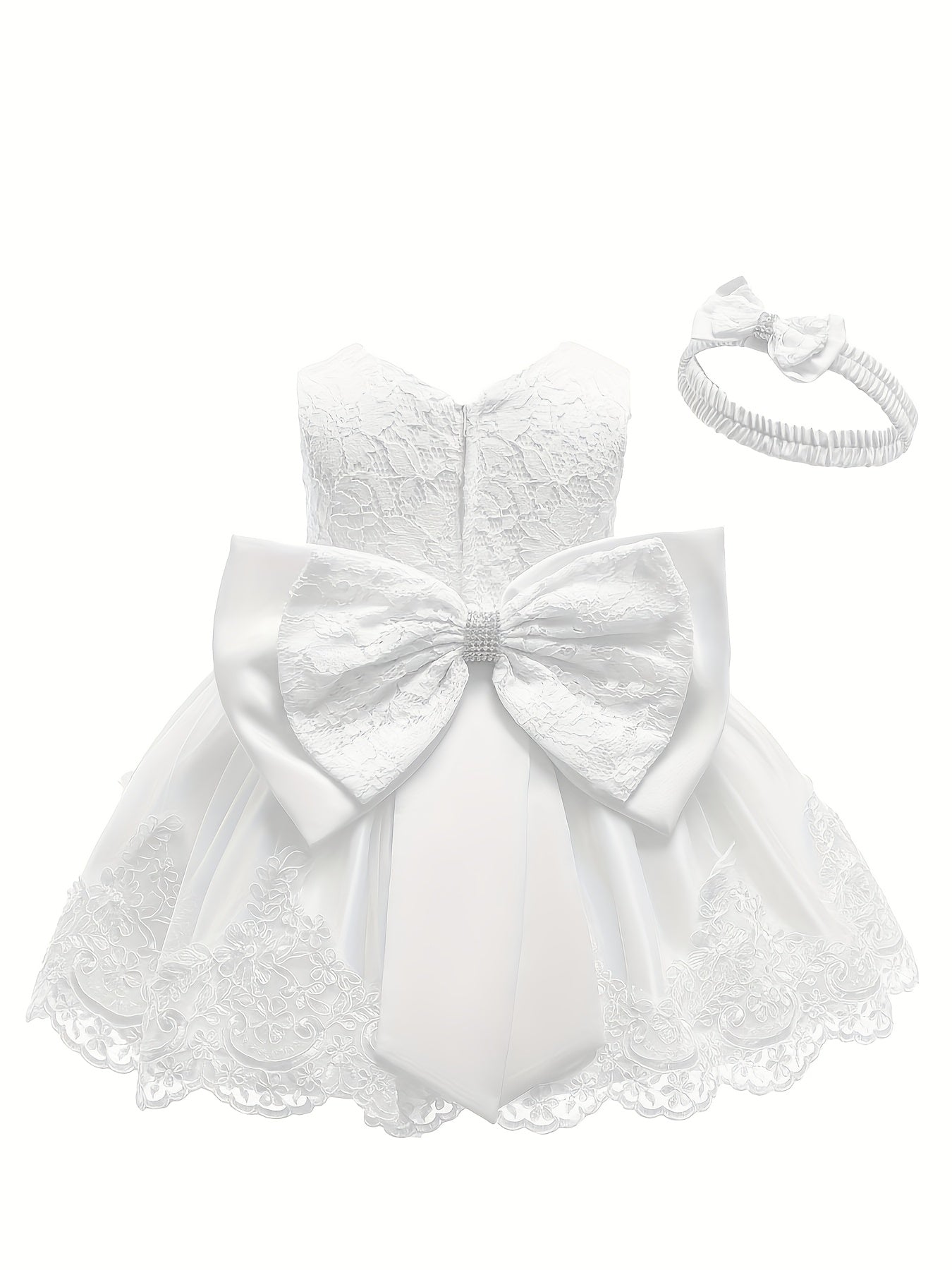 Baby One Year Old Children's Dress Full Moon Baptism Dress Lace Girl's Puffy Princess Dress