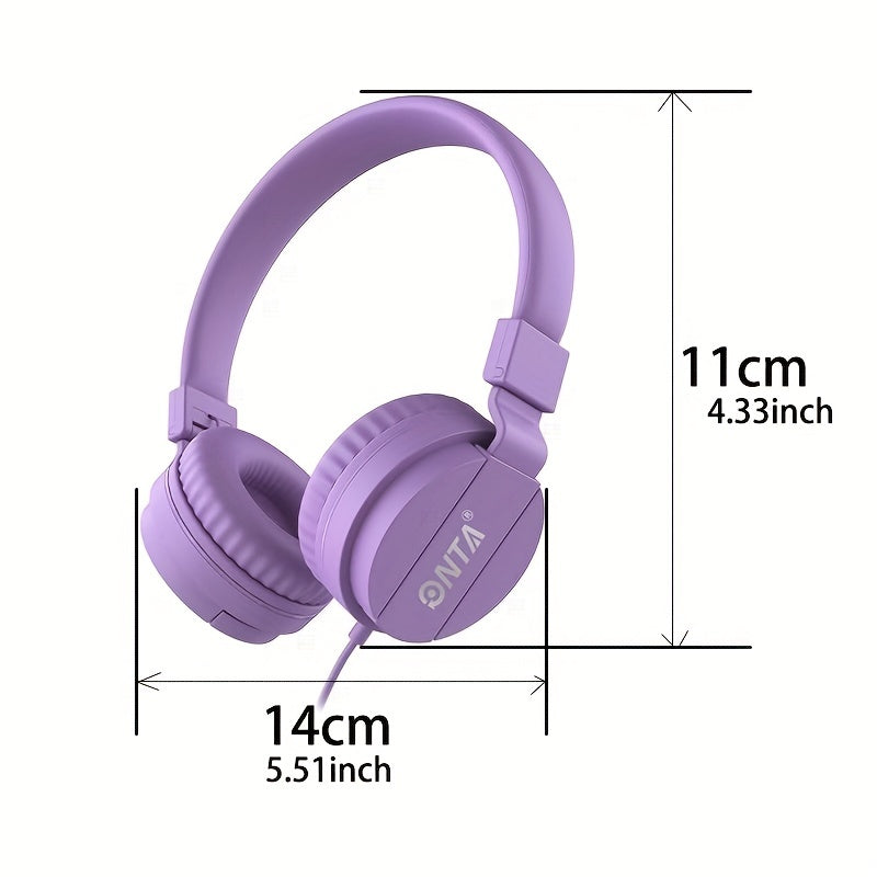 ONTA Kids Headphones For Boys Girls - Child Student Headset Wired Plug Earphones School Teen On Ear For Ipad | Computer | Smart Phone | Amazon Fire Tablet | Laptop | Plane Travel