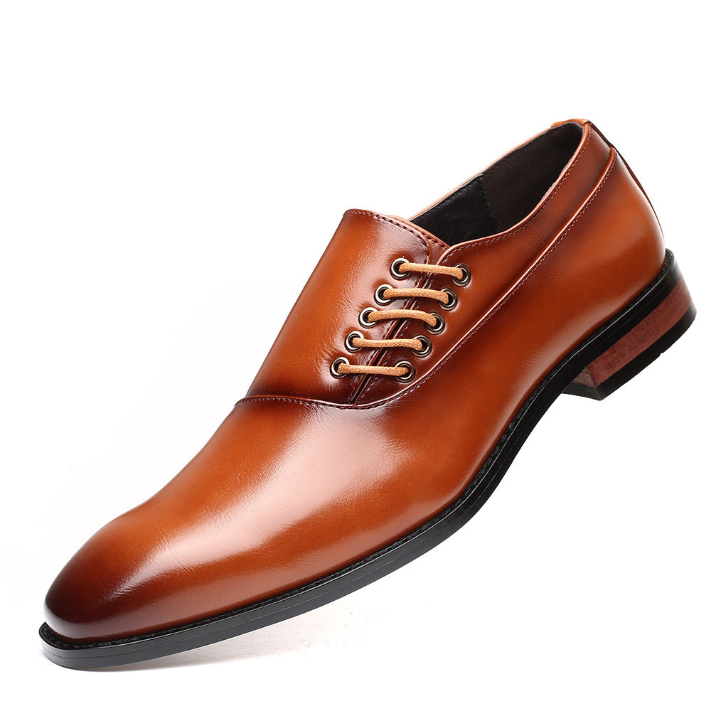 Men's PU Leather Business Dress Shoes – Breathable Formal Footwear, Extended Sizes 38–48