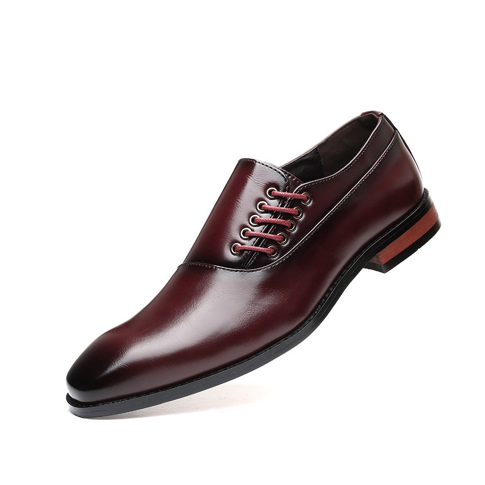 Men's PU Leather Business Dress Shoes – Breathable Formal Footwear, Extended Sizes 38–48