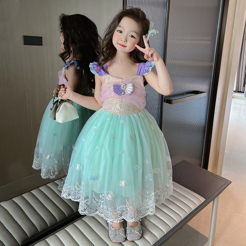 Girls Dress Summer Little Girl Sequins