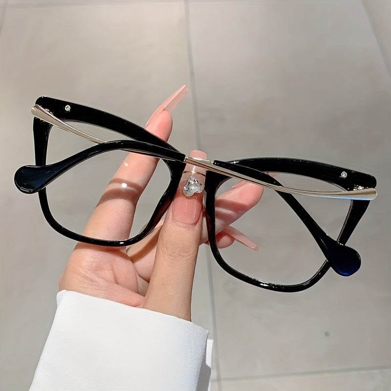 Fashionable Large Cat Eye Clear Lens Glasses for Women - Perfect for Computer Use and Decorative Purposes