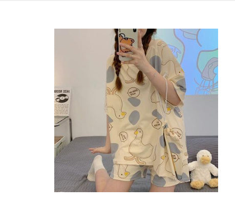 Loose Summer Girl Strawberry Homewear Suit