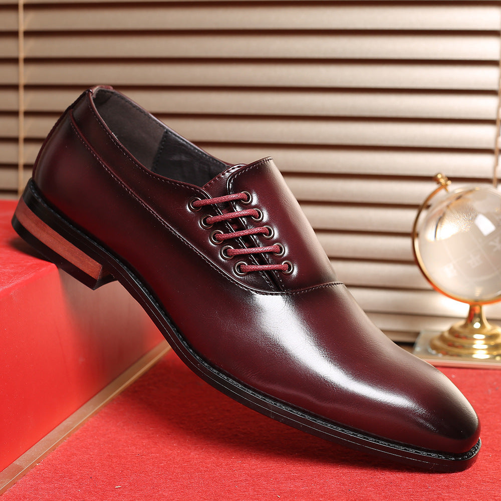 Men's PU Leather Business Dress Shoes – Breathable Formal Footwear, Extended Sizes 38–48