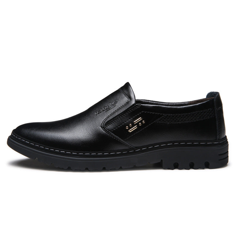 Men's Breathable Leather Shoes Black Soft Leather Soft Bottom Spring And Autumn Best Man Men's Business Formal Wear Casual Shoe