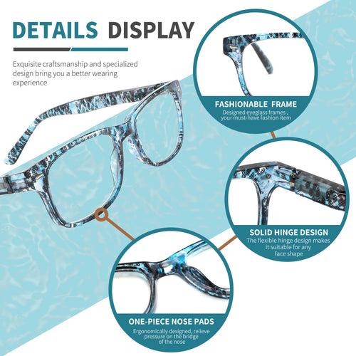 4Pack Women's Anti-blue Glasses, Women's Computer Glasses, Anti-glare Glasses