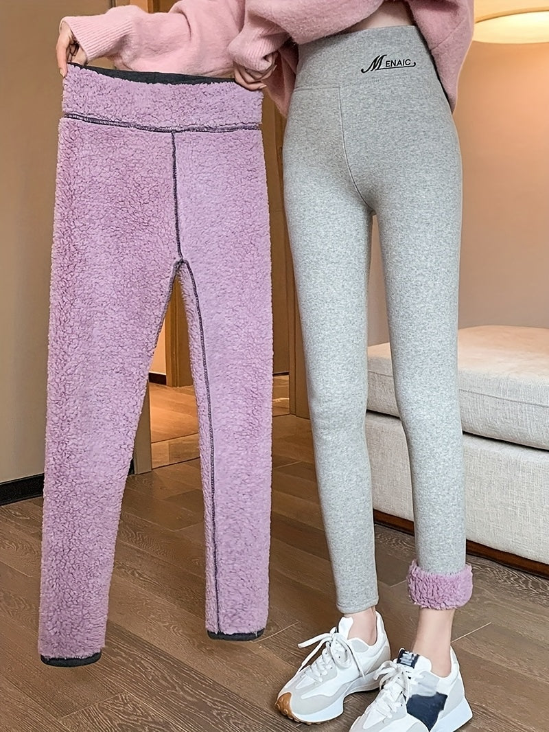 Women'S Thermal Leggings - High-Waisted Winter Pants with Non-Slip Grip, Stretchy Elastic Waistband - Thick Warm Tights for Cold Weather, Machine Washable - Ideal for Everyday & Formal Outfits, Slipresistant Bottoms, Stylish