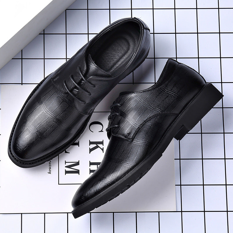 Men's Breathable Leather Shoes Black Soft Leather Soft Bottom Spring And Autumn Best Man Men's Business Formal Wear Casual Shoe