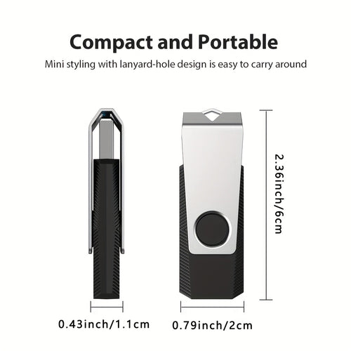 2pcs Aiibe USB 2.0 Flash Drives with LED Light - High-Speed Portable External Storage Sticks, 128GB/64GB/16GB/8GB Capacity Options for PC, MacBook, TV, Car