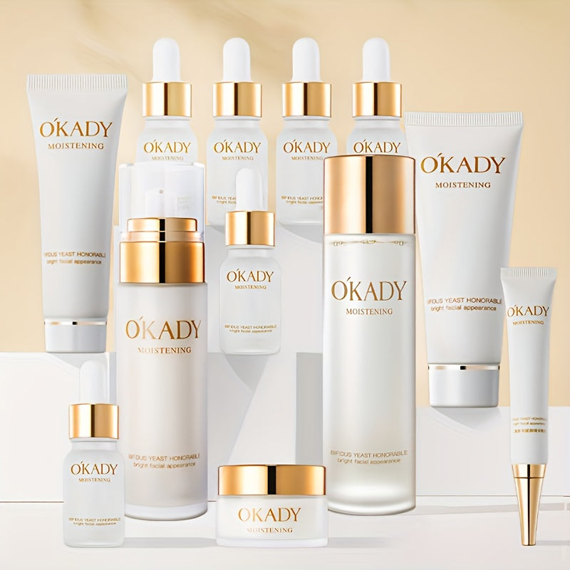12pcs OKDAY Bifida Yeast Clear Skin Set - Moisturizing & Facial Care, Hypoallergenic, Suitable for All Skin Types, Gift Box with Glycerin - The Perfect Gift for Radiant Skin,Valentine's Day Gift