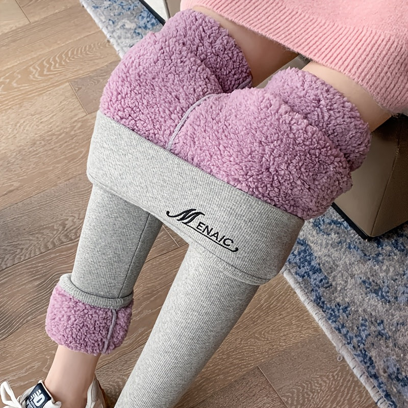 Women'S Thermal Leggings - High-Waisted Winter Pants with Non-Slip Grip, Stretchy Elastic Waistband - Thick Warm Tights for Cold Weather, Machine Washable - Ideal for Everyday & Formal Outfits, Slipresistant Bottoms, Stylish