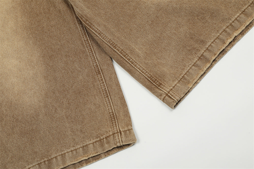 Worn Denim Cargo Pants Shorts For Men