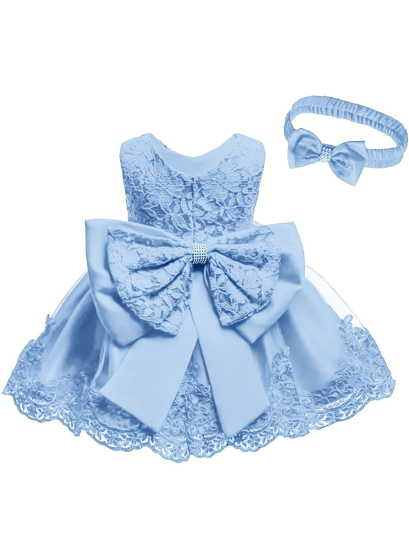 Baby One Year Old Children's Dress Full Moon Baptism Dress Lace Girl's Puffy Princess Dress