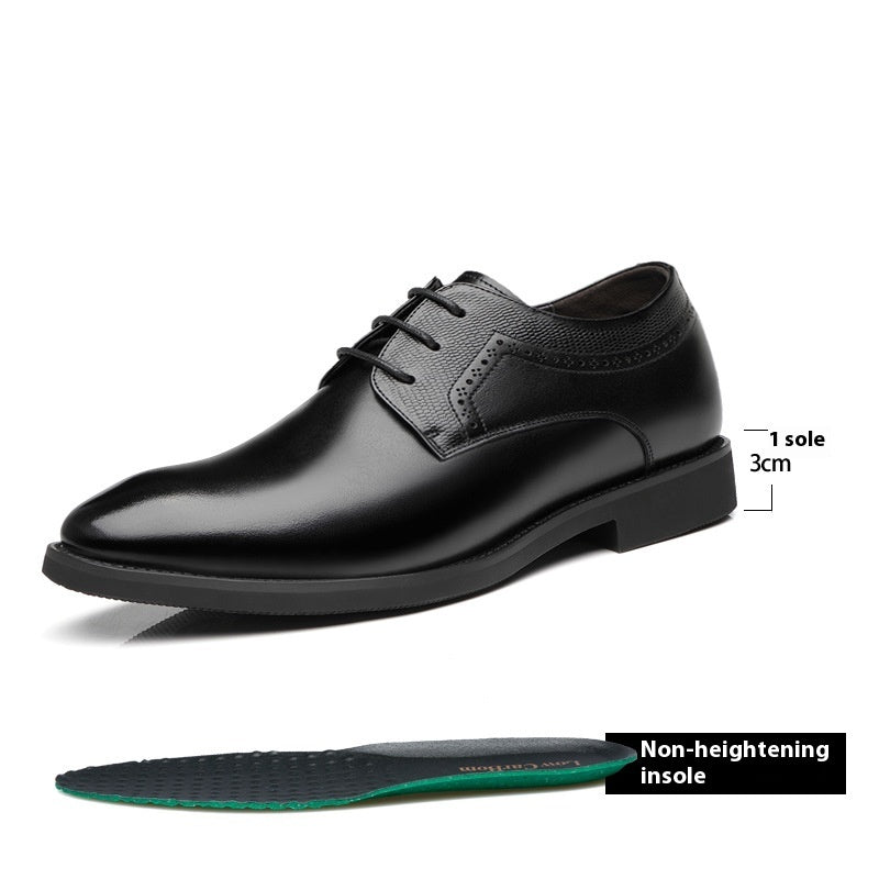 Men's Breathable Leather Shoes Black Soft Leather Soft Bottom Spring And Autumn Best Man Men's Business Formal Wear Casual Shoe