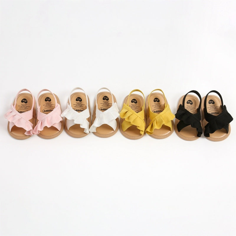 Newborn Infant Baby Girls Shoes Summer Ruffls